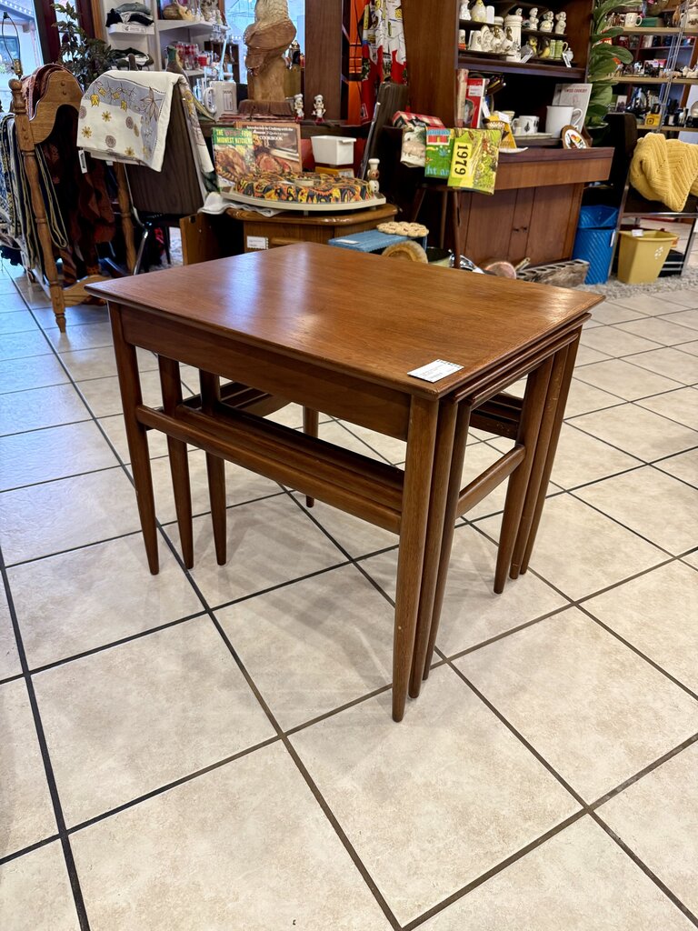 Vintage 1950s Danish Teak Nesting Tables - set of 3 (some imperfections)