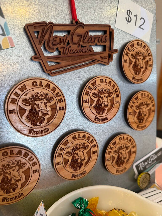 New Glarus Souvenir Cow Magnet