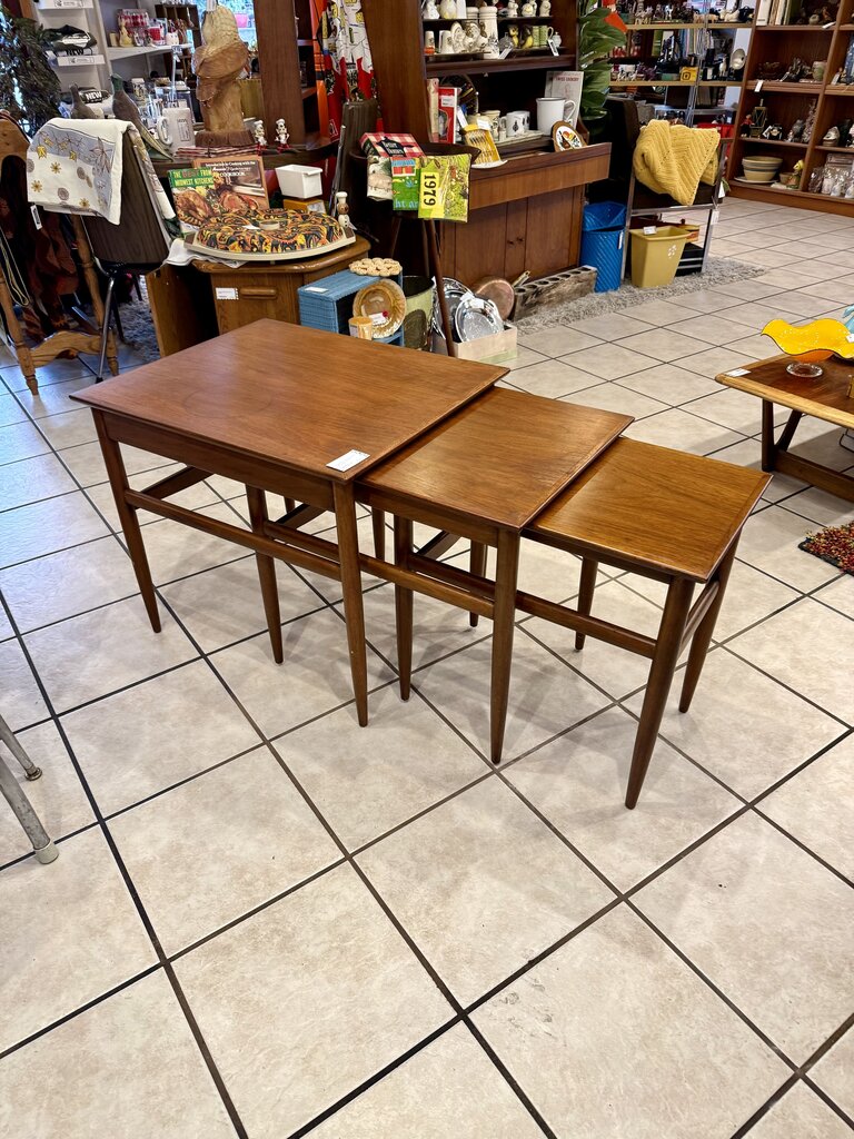 Vintage 1950s Danish Teak Nesting Tables - set of 3 (some imperfections)