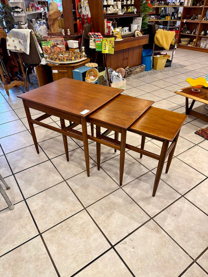 Vintage 1950s Danish Teak Nesting Tables - set of 3 (some imperfections)