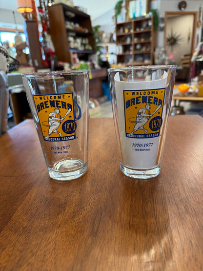 Milwaukee Brewers Inaugural Season Miller Lite Pint Glass (2008)
